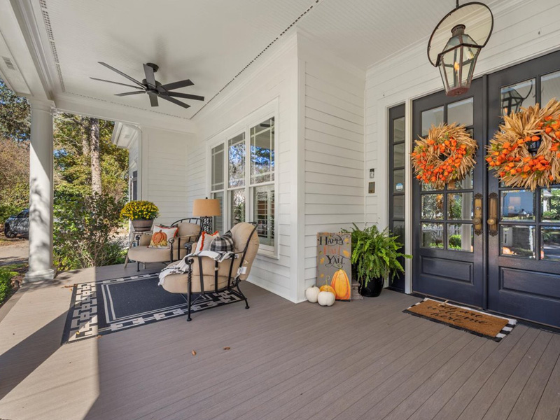 decorated front porch