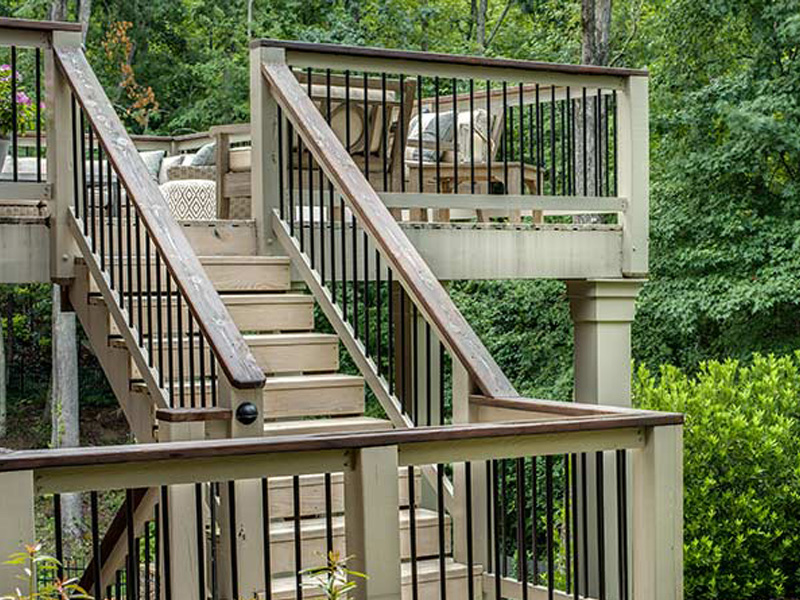 stairs leading to wooden patio